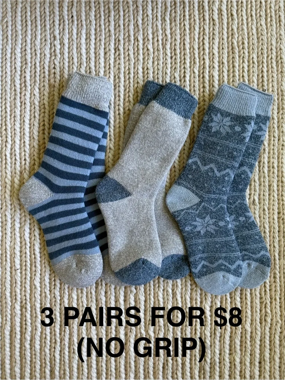 NWOT | FLEECE LINED SOCKS BLUE MULTI